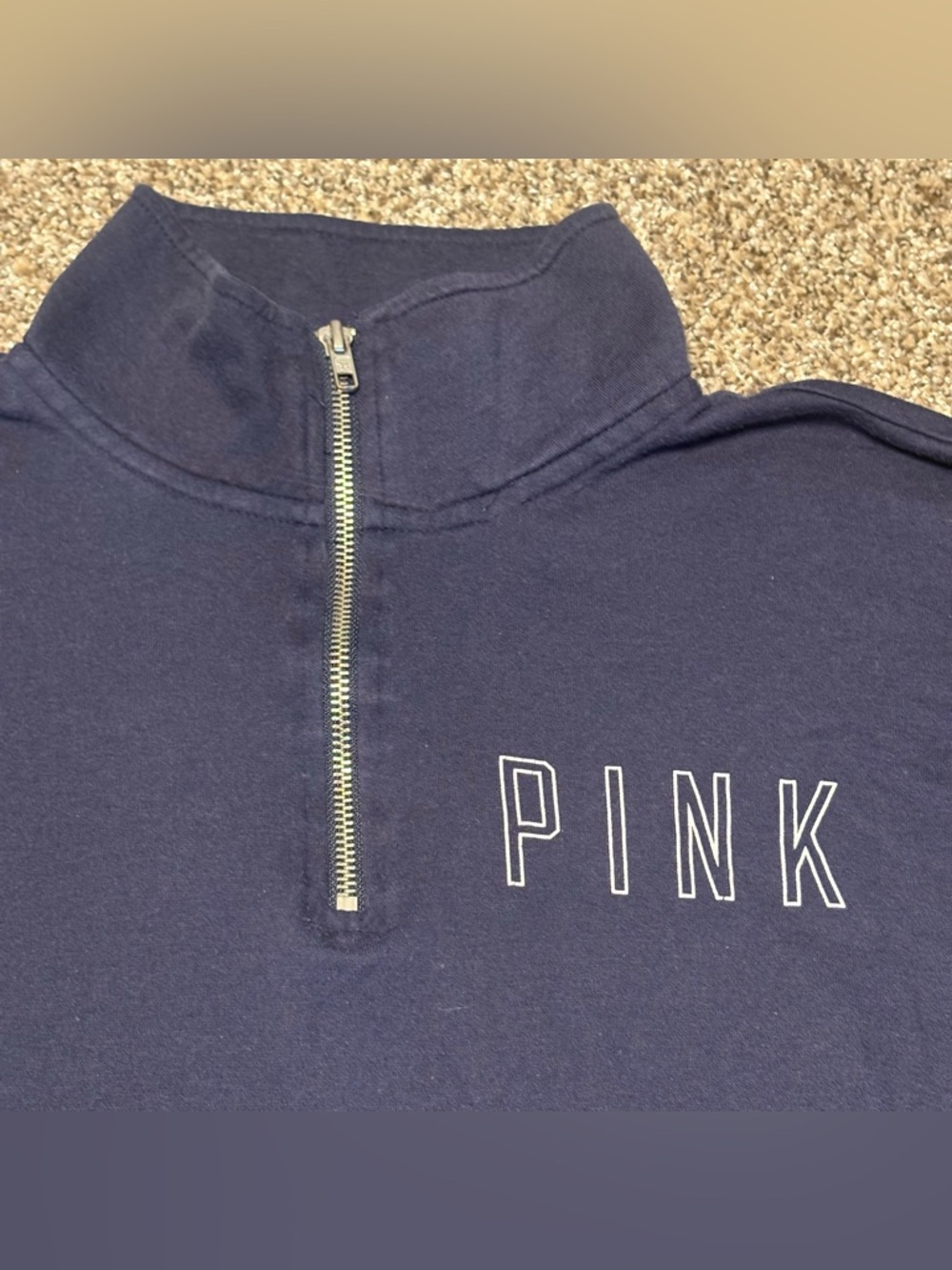Victoria's Secret PINK Dallas Cowboys Women’s XS Navy Pullover Half-Zip - Picture 5 of 12